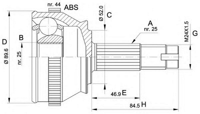 OPEN PARTS cvj509210 -  Шарнирный комплект, приводной вал